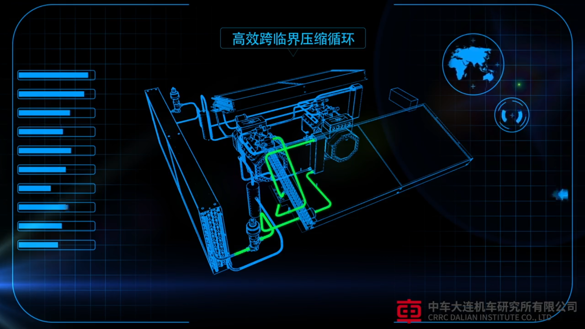 400公里動車?yán)涿娇照{(diào)產(chǎn)品3D動畫演示